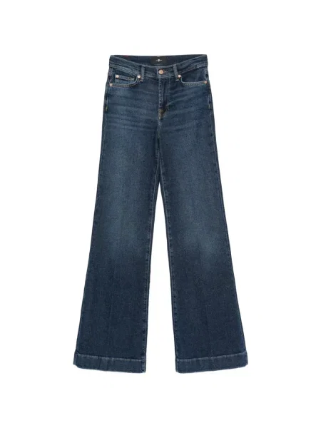 Blugi cu picior larg 7 For All Mankind cu autograf albastru
