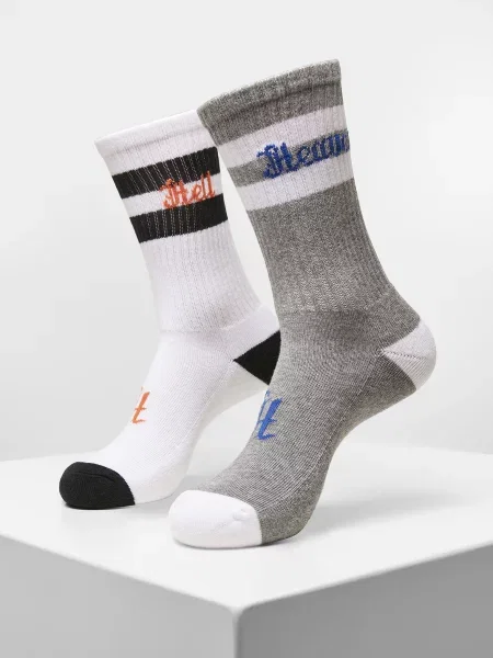 Mister Tee Ponožky sivá / modrá / červená čierna biela