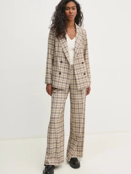 Піджак Hoss Intropia двобортний візерунок бежевий