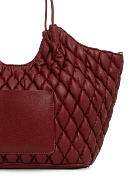 Matlasat geantă shopper Dkny din piele roșu