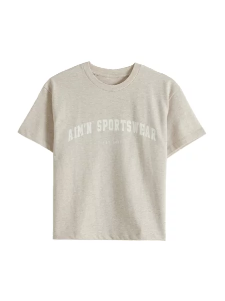 Aim'n Tricou funcțional Varsity bej amestecat / natural alb