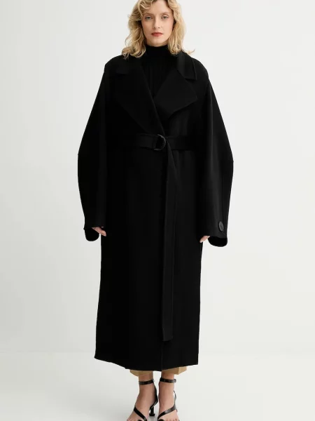 Volnen plašč MMC STUDIO VESPERE.COAT črna