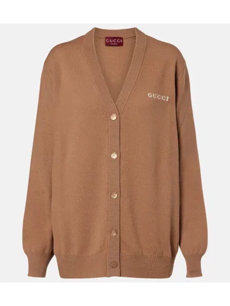 Cardigan Gucci din cașmir bej