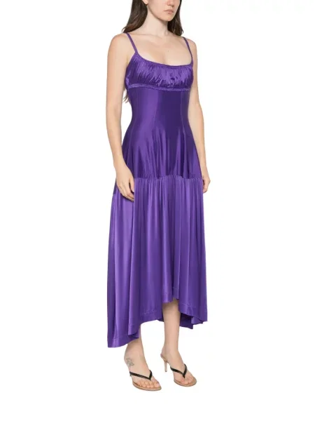 Rochie Rabanne cu volane asimetrică violet