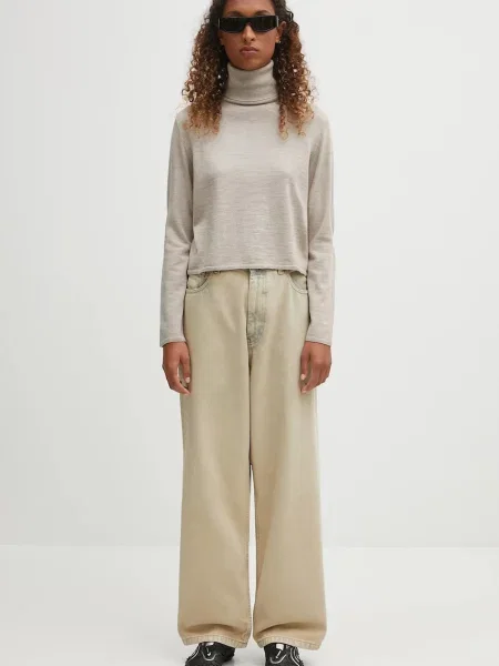 Вовняний светр Maison Margiela легкий гольф бежевий