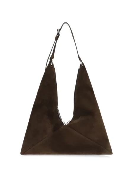 Geantă Moschino din piele de căprioară maro