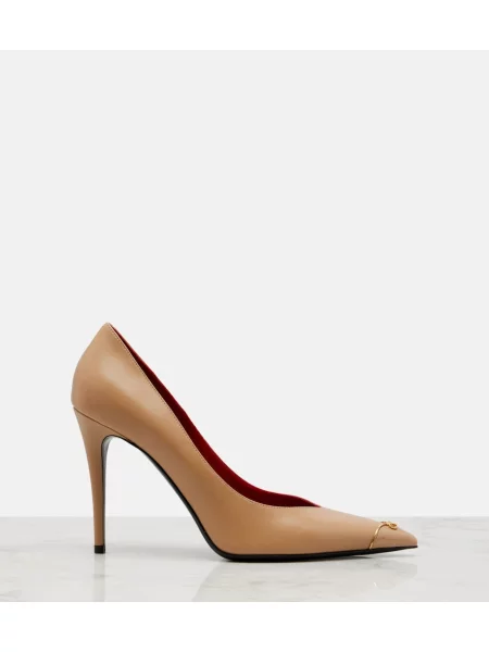 Pantofi cu toc Valentino Garavani din piele bej