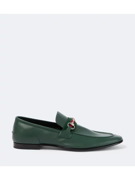 Pantofi loafer Gucci din piele verde