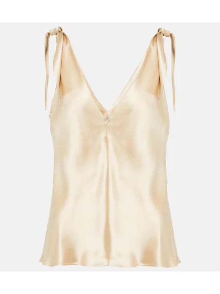 Top Gabriela Hearst de mătase bej