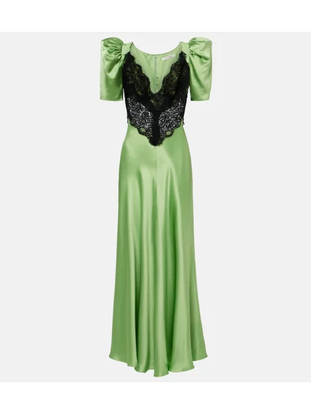Rochie de cocktail Rodarte de mătase verde