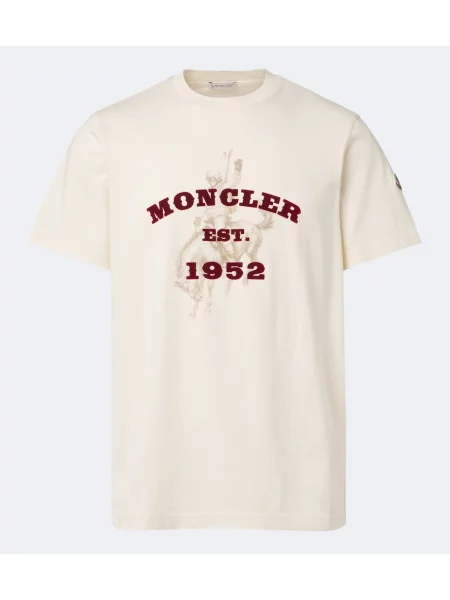 Tricou Moncler cu imagine din jerseu alb