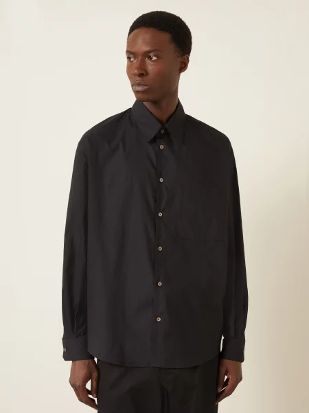 Lemaire Koszula O Kroju Regular Fit schwarz czarna