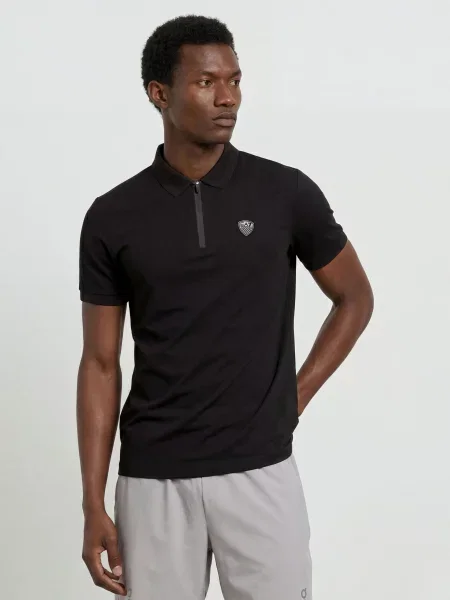 Emporio Armani Žerzejová Polokošile Train černá