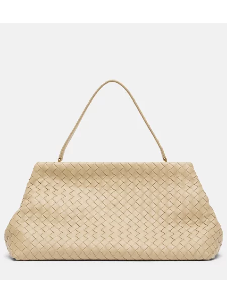 Geantă Bottega Veneta din piele bej