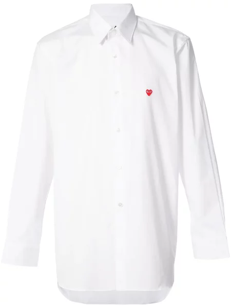 Košile Comme Des Garçons Play se srdcovým vzorem bílá