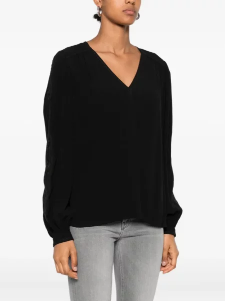 Top Twinset cu decolteu în V negru