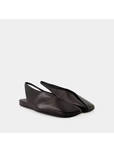 Balerinki Jil Sander skórzane czarne