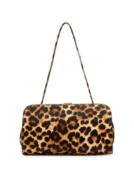 Geantă plic Loeffler Randall cu imagine cu imprimeu animal print maro