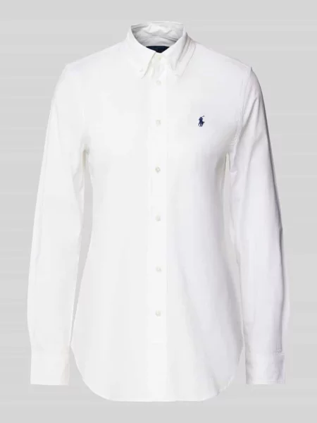 Koszula slim fit Polo Ralph Lauren z długim rękawem z autografem biała