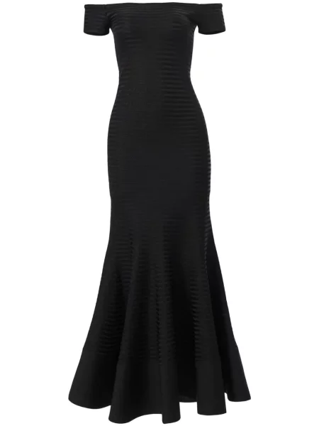 Rochie maxi Carolina Herrera cu dungi de costum negru
