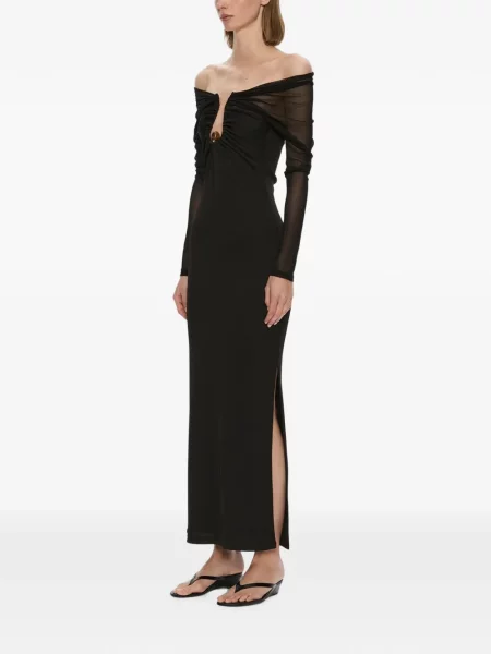 Rochie maxi Christopher Esber cu volane negru