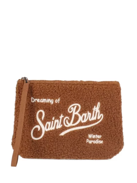 Geantă plic Mc2 Saint Barth cu broderie maro