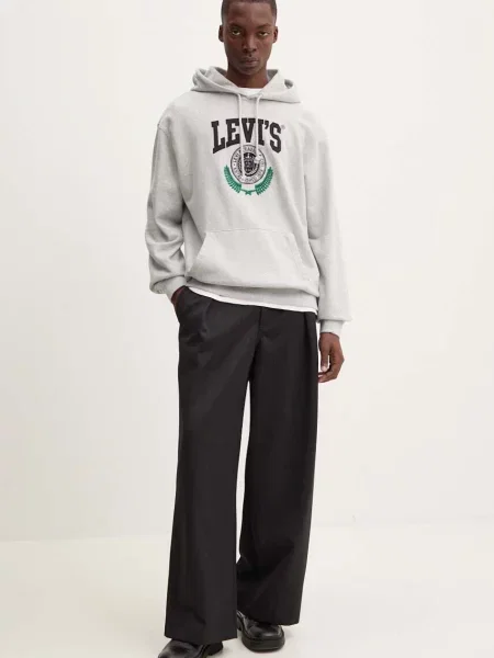 Levi's bluza z kapturem melanżowa szary