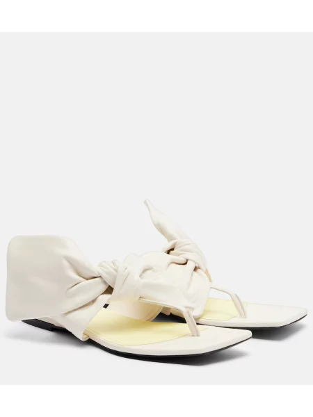 Sandale Givenchy cu funde din piele alb