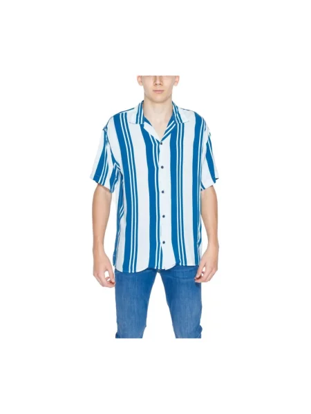 Koszula Jack & Jones w paski casual niebieska