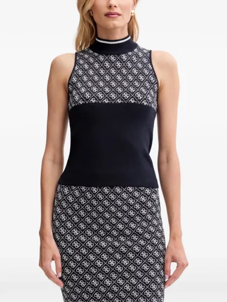 Top Guess cu autograf albastru