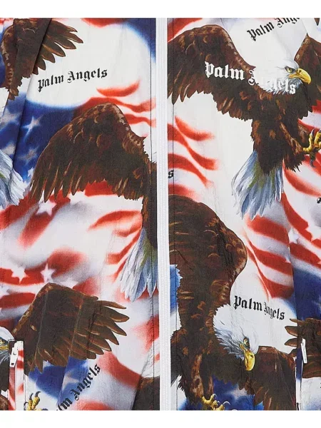 Geacă Palm Angels cu imagine alergare alb
