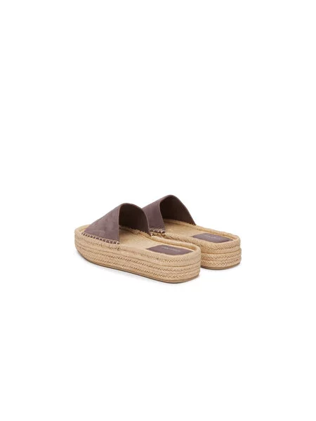 Espadrilės Calvin Klein Flatf Espa Mule Nub Mg ruda