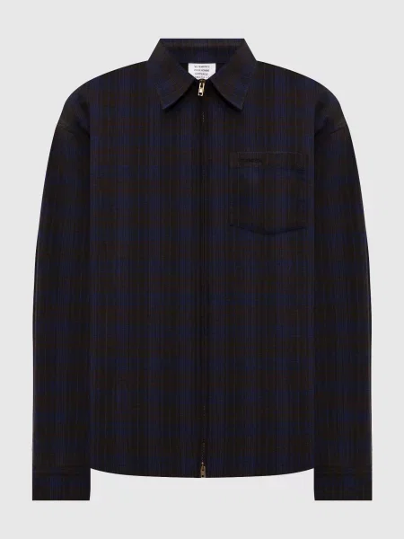 Куртка в стилі сорочки в клітинку Vetements синя