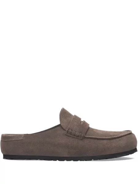 Pantofi loafer Birkenstock din piele de căprioară slip-on maro