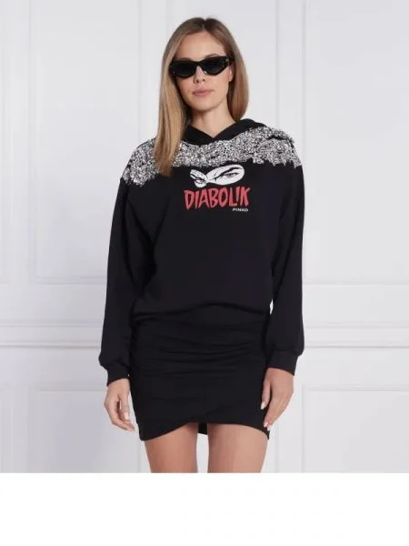 Pinko Hanorac PINKO X DIABOLIK FIAMMETTA negru