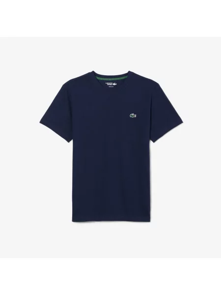 Lacoste Sportowy T-Shirt Z Grafiką Krokodyla Ultra Dry granatowy