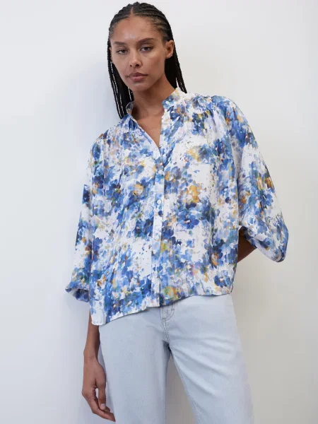 Marc O’Polo Блуза з довгим рукавом без підкладки блакитний