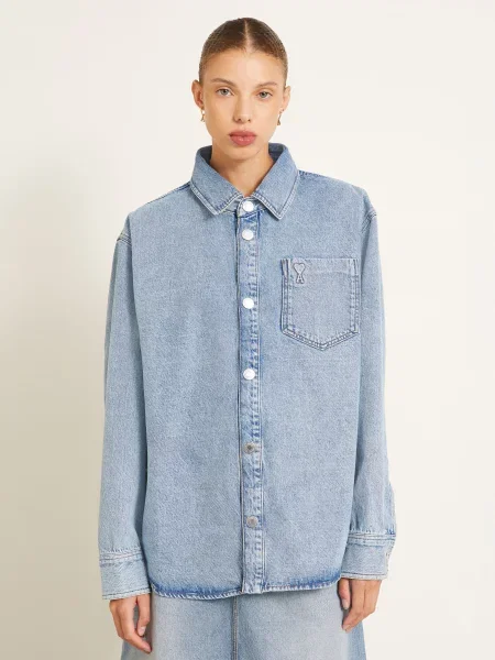 Ami Paris Džíny S Overshirtem modrá