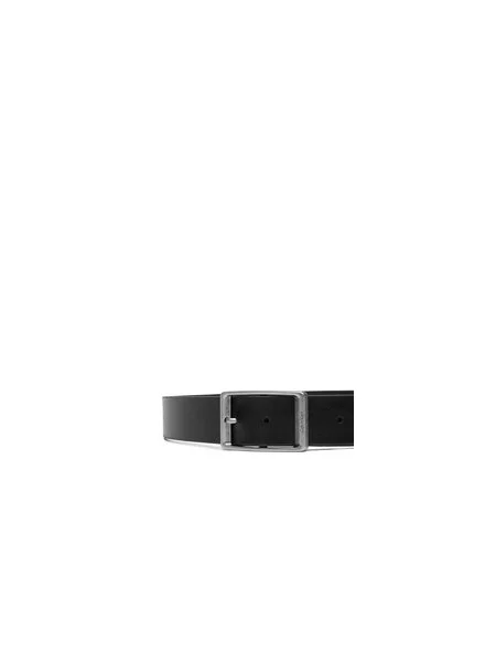 Nadrágszíj Calvin Klein Casual Round Buckle Tumbled fekete