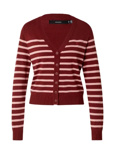 VERO MODA Kardigán VMDORY ružová / vínovo červená
