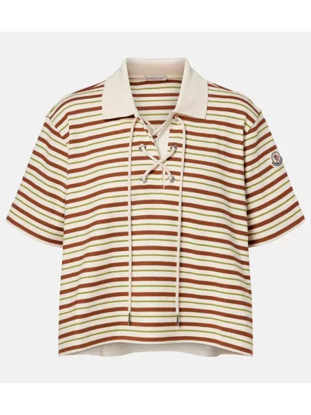 Pruhované polotričko Moncler jersey béžové