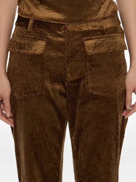 Pantaloni Christopher Esber de catifea cord maro