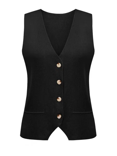 Imily Bela Vestă tricotată negru