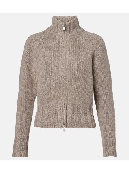 Fustă din denim Magda Butrym din cașmir cu model floral maro