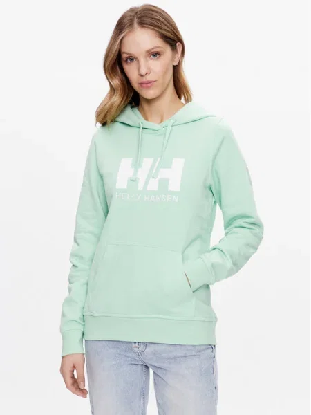 Суичър с качулка Helly Hansen с качулка зелено