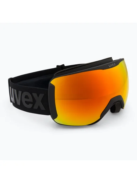 Lyžiarske okuliare UVEX Downhill CV black matt/mirror orange yellow čierna