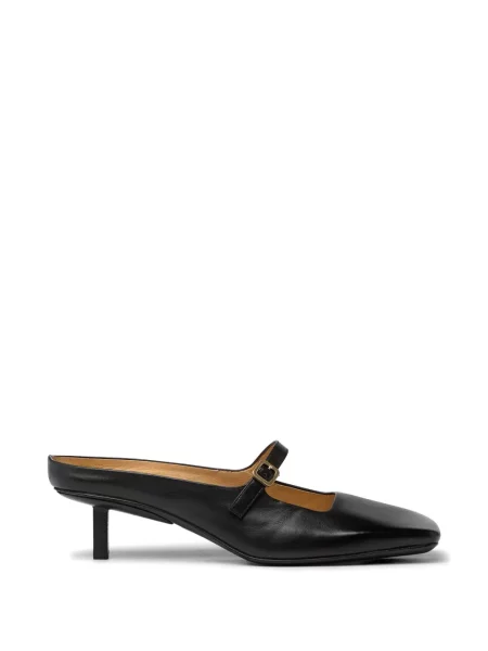 Papuci tip mules Marsell cu bretele negru