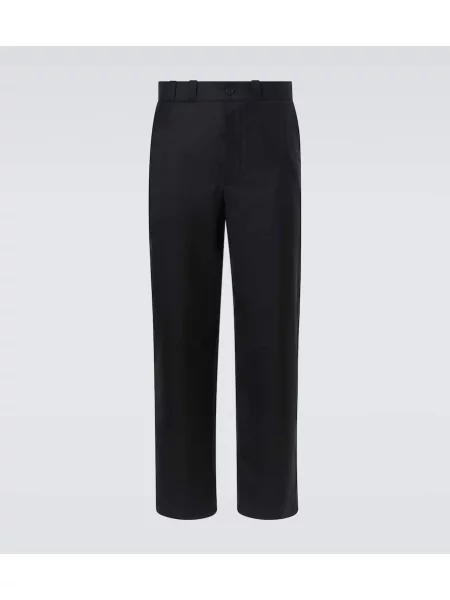 Pantaloni The Row de lână negru