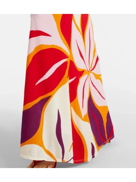 Rochie maxi Cala De La Cruz cu model floral din jerseu