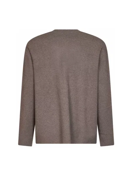 Dzianinowy sweter Hevò z okrągłym dekoltem brązowy